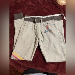 Disney Gray Retro Stripe Sweatpants in Size XS